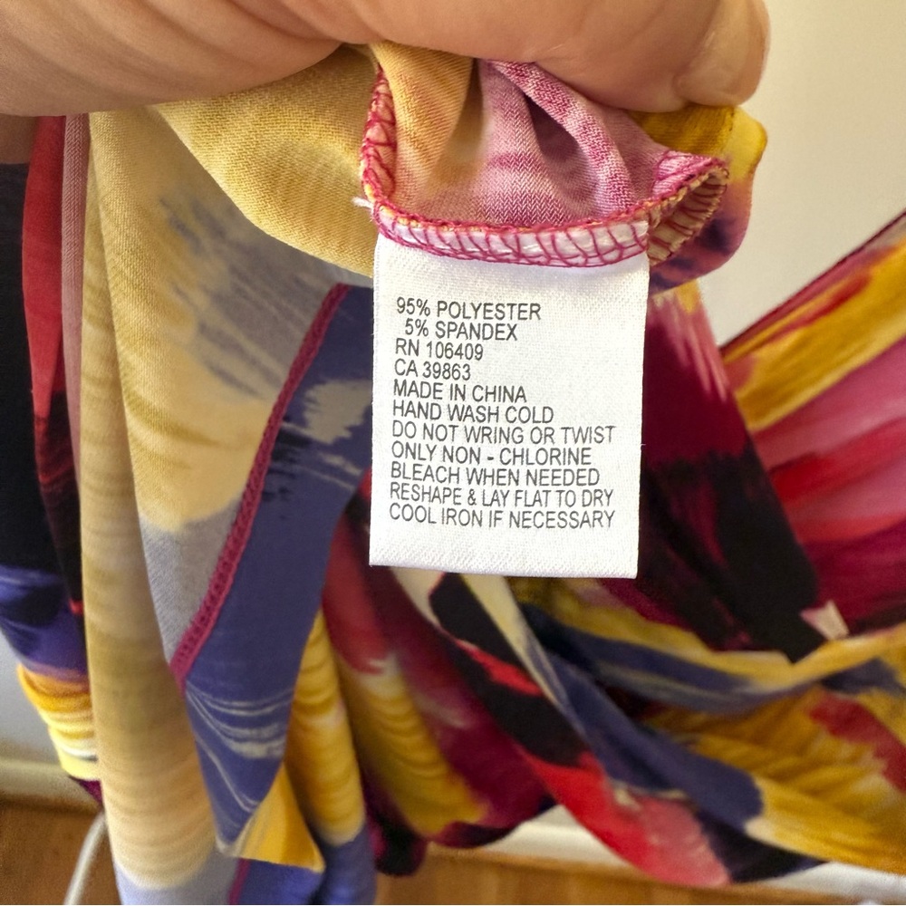 Antonio Melani Abstract Watercolor Floral Print Dress - Picture 5 of 5